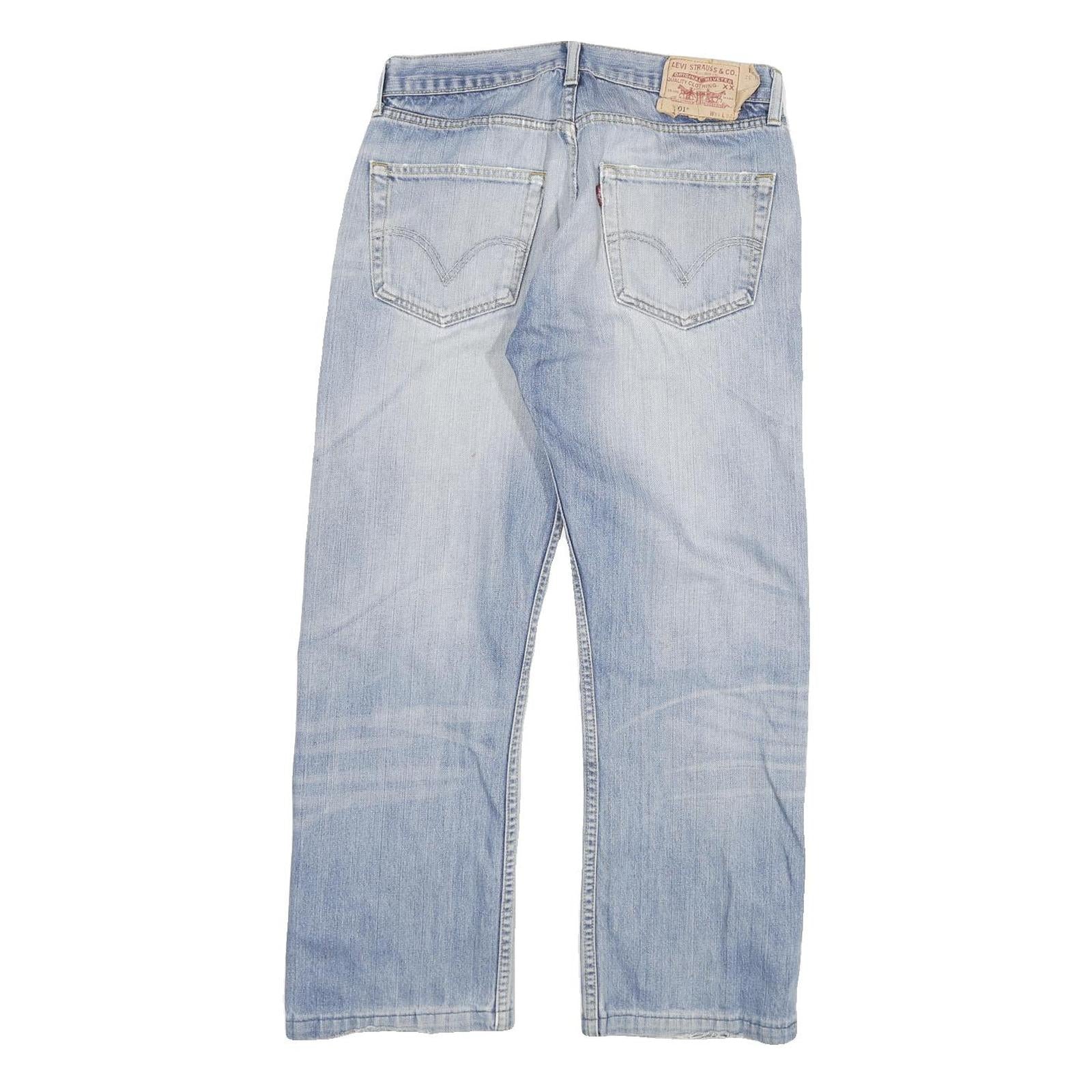 LEVI'S 501 Mens Light Blue Regular Straight Denim Stone Wash Jeans W31 L27