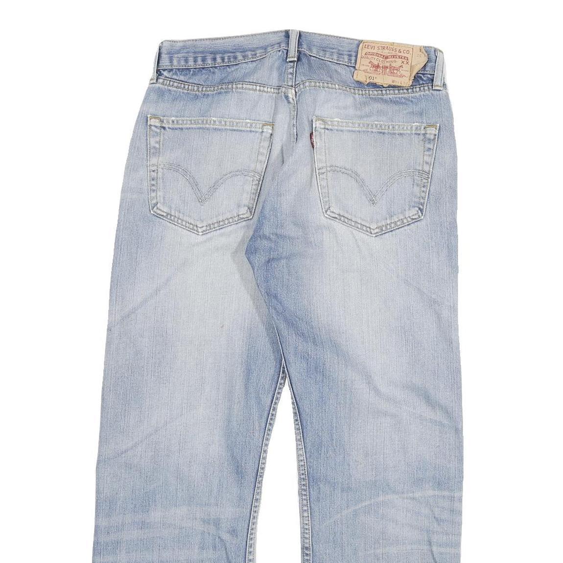 LEVI'S 501 Mens Light Blue Regular Straight Denim Stone Wash Jeans W31 L27