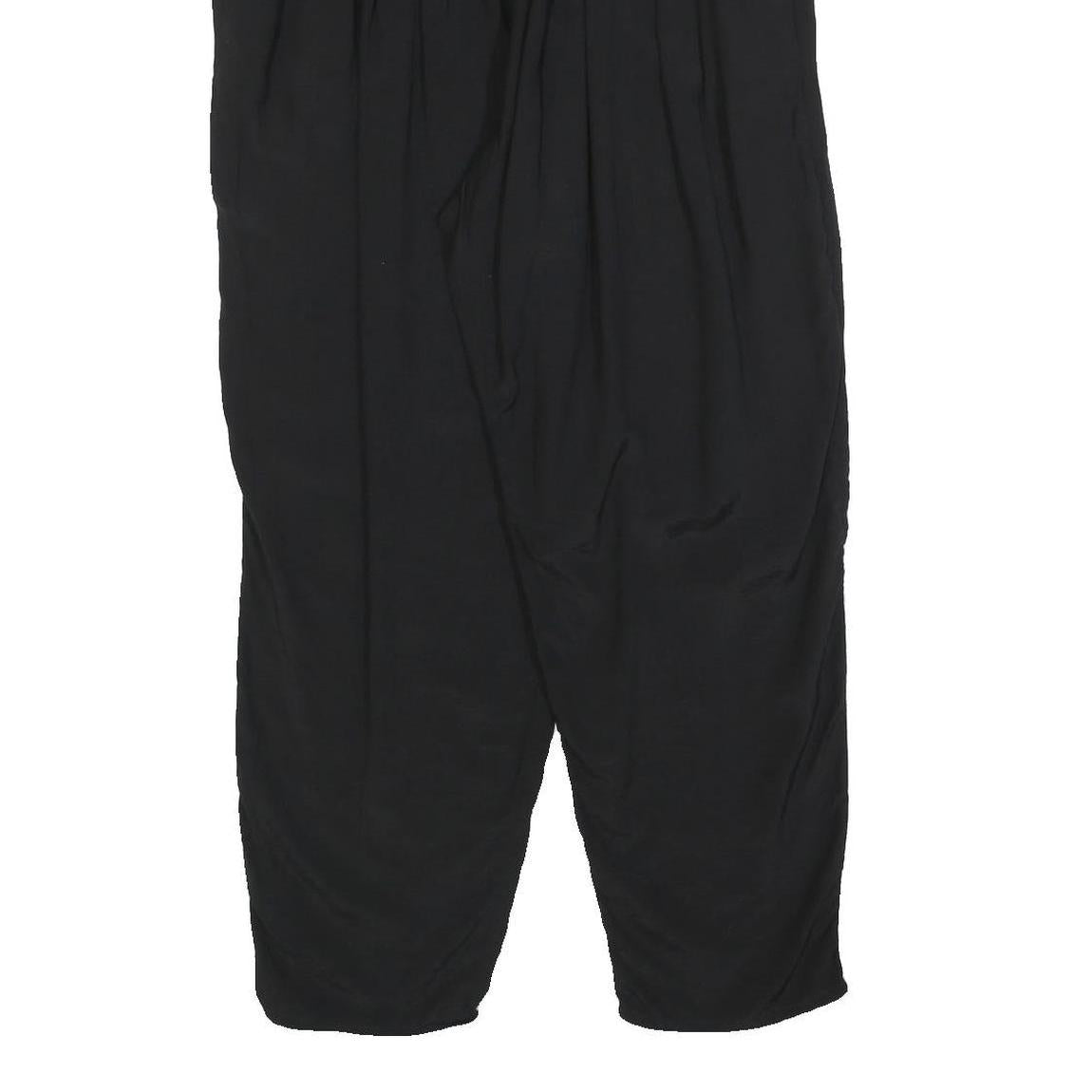 Womens Black Relaxed Trousers W30 L28 Polyester Blend Zip Casual Workwear