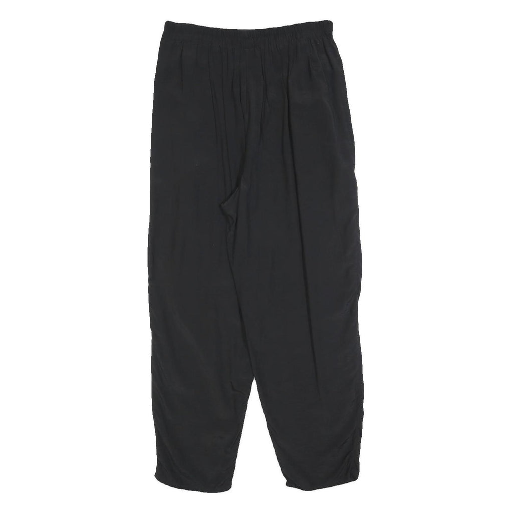 Womens Black Relaxed Trousers W30 L28 Polyester Blend Zip Casual Workwear