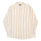 NOVA ONDA Mens Shirt Beige Striped Long Sleeve M
