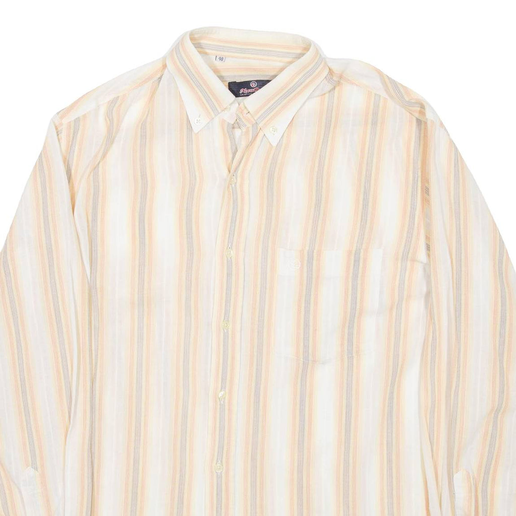 NOVA ONDA Mens Shirt Beige Striped Long Sleeve M