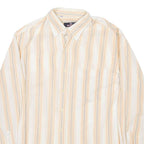 NOVA ONDA Mens Shirt Beige Striped Long Sleeve M