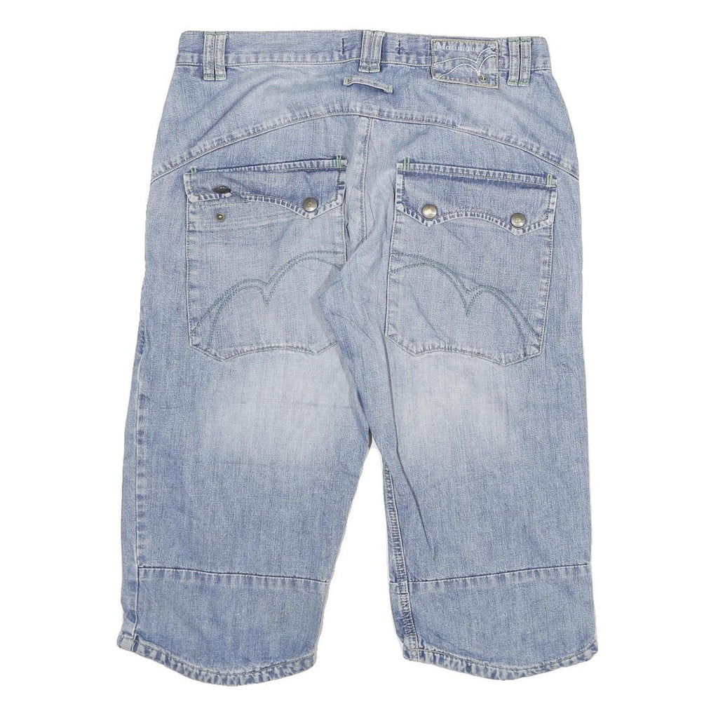 MATINIQUE Mens Denim Blue Casual Shorts XL W34 Cotton Blend Comfortable Fit