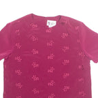 MAGGIE SWEET Embroidered Womens Top Maroon Floral S