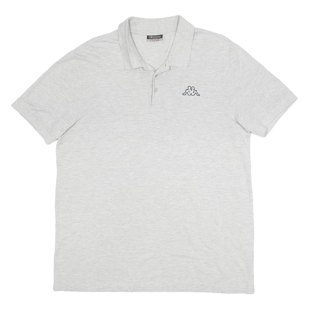 KAPPA Mens Grey Polo Shirt Short Sleeve Plain L Cotton Blend Casual Classic