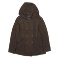 MISS SIXTY Y2K Womens Brown Wool Blend Hooded Button Jacket M Woven Stylish
