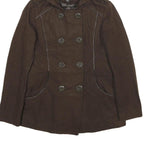 MISS SIXTY Y2K Womens Brown Wool Blend Hooded Button Jacket M Woven Stylish