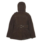 MISS SIXTY Y2K Womens Brown Wool Blend Hooded Button Jacket M Woven Stylish