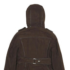 MISS SIXTY Y2K Womens Brown Wool Blend Hooded Button Jacket M Woven Stylish