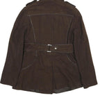 MISS SIXTY Y2K Womens Brown Wool Blend Hooded Button Jacket M Woven Stylish