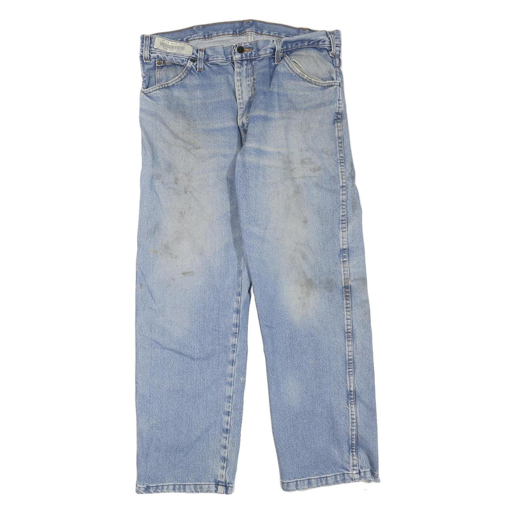 DICKIES Mens Jeans Blue Regular Straight Denim Light W34 L28 Classic Workwear