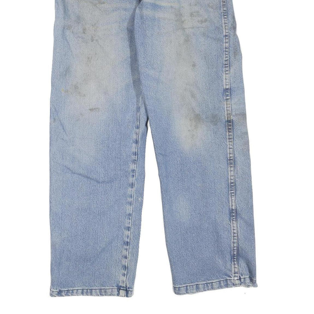 DICKIES Mens Jeans Blue Regular Straight Denim Light W34 L28 Classic Workwear