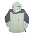 COLUMBIA Womens Grey & Light Green Outdoor Jacket S Nylon Zip Hooded Plain