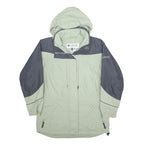 COLUMBIA Womens Grey & Light Green Outdoor Jacket S Nylon Zip Hooded Plain