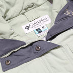 COLUMBIA Womens Grey & Light Green Outdoor Jacket S Nylon Zip Hooded Plain