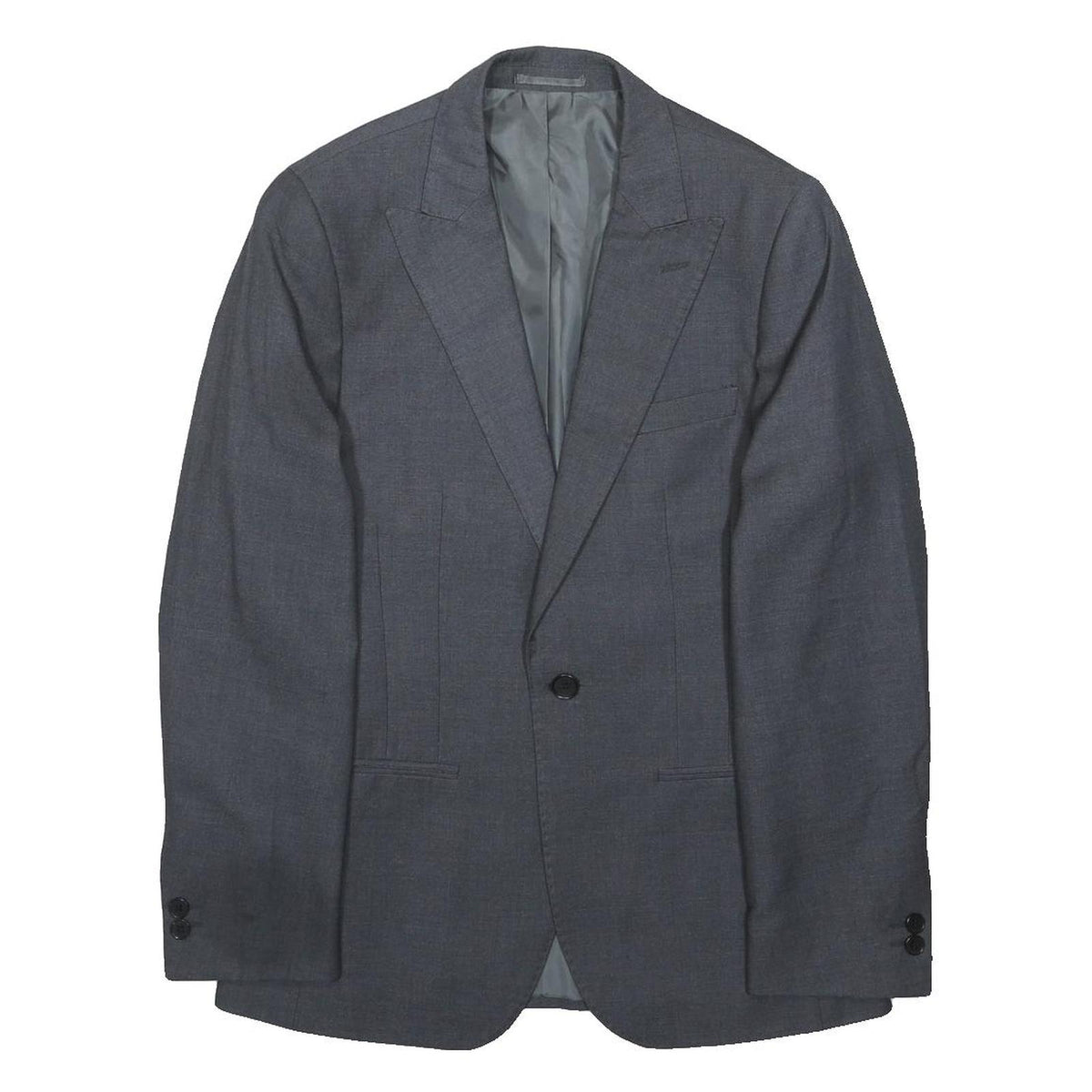 MOSS Womens Grey & Black Classic Jacket S Polyester Blend Button Closure