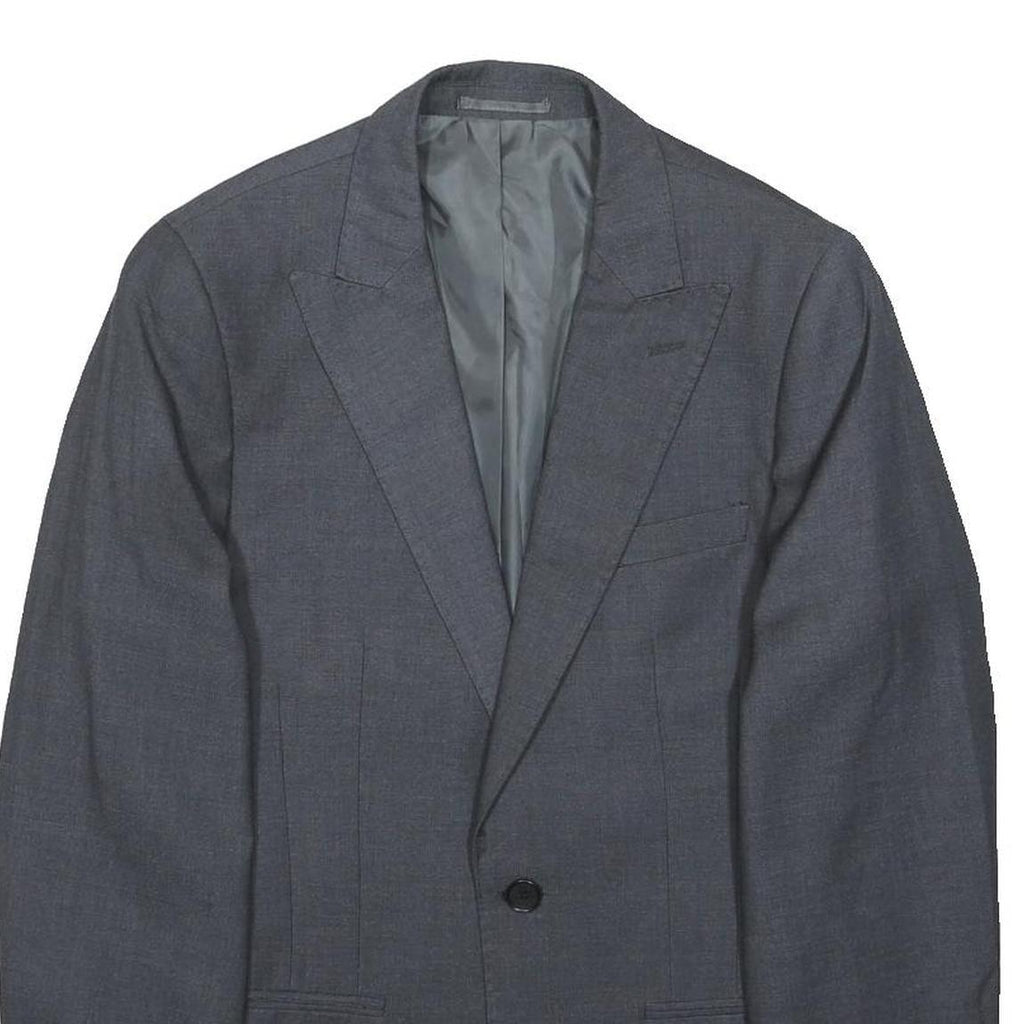 MOSS Womens Grey & Black Classic Jacket S Polyester Blend Button Closure