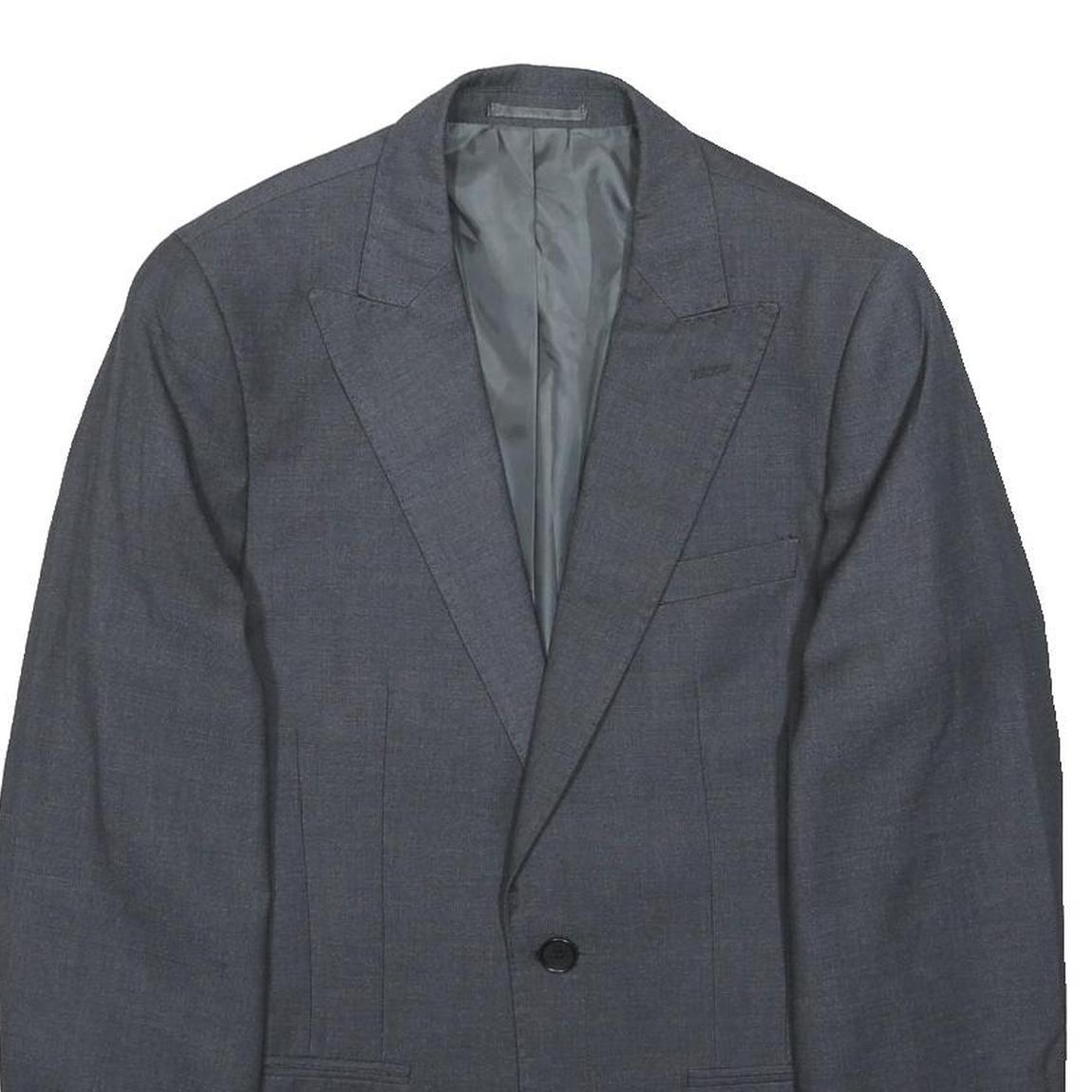 MOSS Womens Grey & Black Classic Jacket S Polyester Blend Button Closure