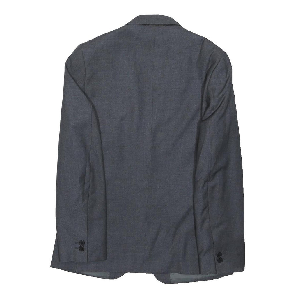 MOSS Womens Grey & Black Classic Jacket S Polyester Blend Button Closure