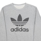 ADIDAS Mens Grey Cotton Blend Crew Neck Sweatshirt L Logo L