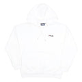 FILA Womens White Pullover Hoodie S S Logo Cotton Blend Casual