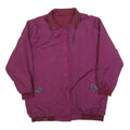 Womens Purple & Burgundy Reversible Plain Button Polyester Blend Jacket L