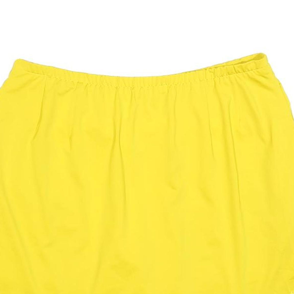 NIKE Womens Yellow & White Sports Mini Skort Polyester Blend L Athletic Tennis