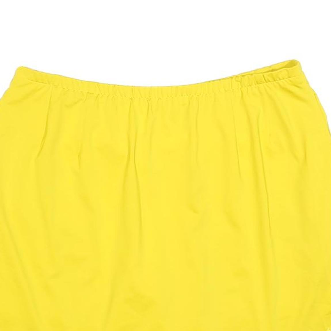 NIKE Womens Yellow & White Sports Mini Skort Polyester Blend L Athletic Tennis