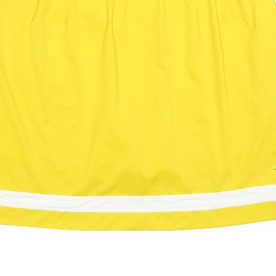 NIKE Womens Yellow & White Sports Mini Skort Polyester Blend L Athletic Tennis