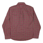 LAUREN RALPH LAUREN Mens Red Green Check Shirt L Classic Cotton Blend Button