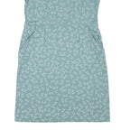 WHITE STUFF Womens Blue Floral Day Cotton Blend Dress UK 16 Pockets V-Neck