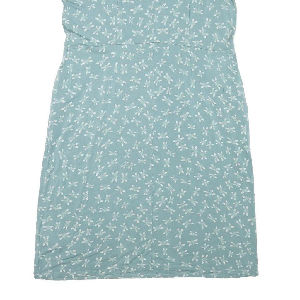 WHITE STUFF Womens Blue Floral Day Cotton Blend Dress UK 16 Pockets V-Neck