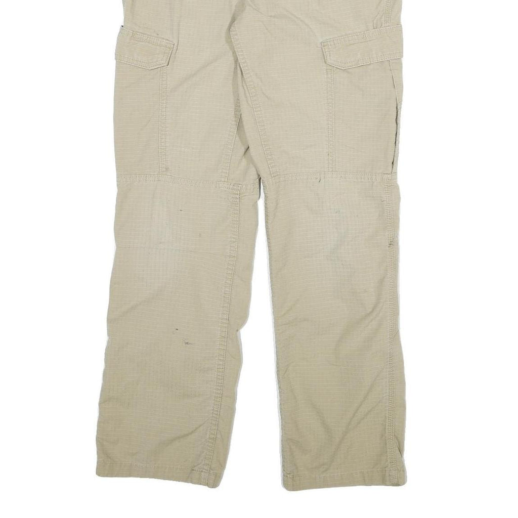 CARHARTT Mens Cotton Blend Beige Relaxed Straight Trousers W32 L32 Workwear