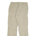 CARHARTT Mens Cotton Blend Beige Relaxed Straight Trousers W32 L32 Workwear