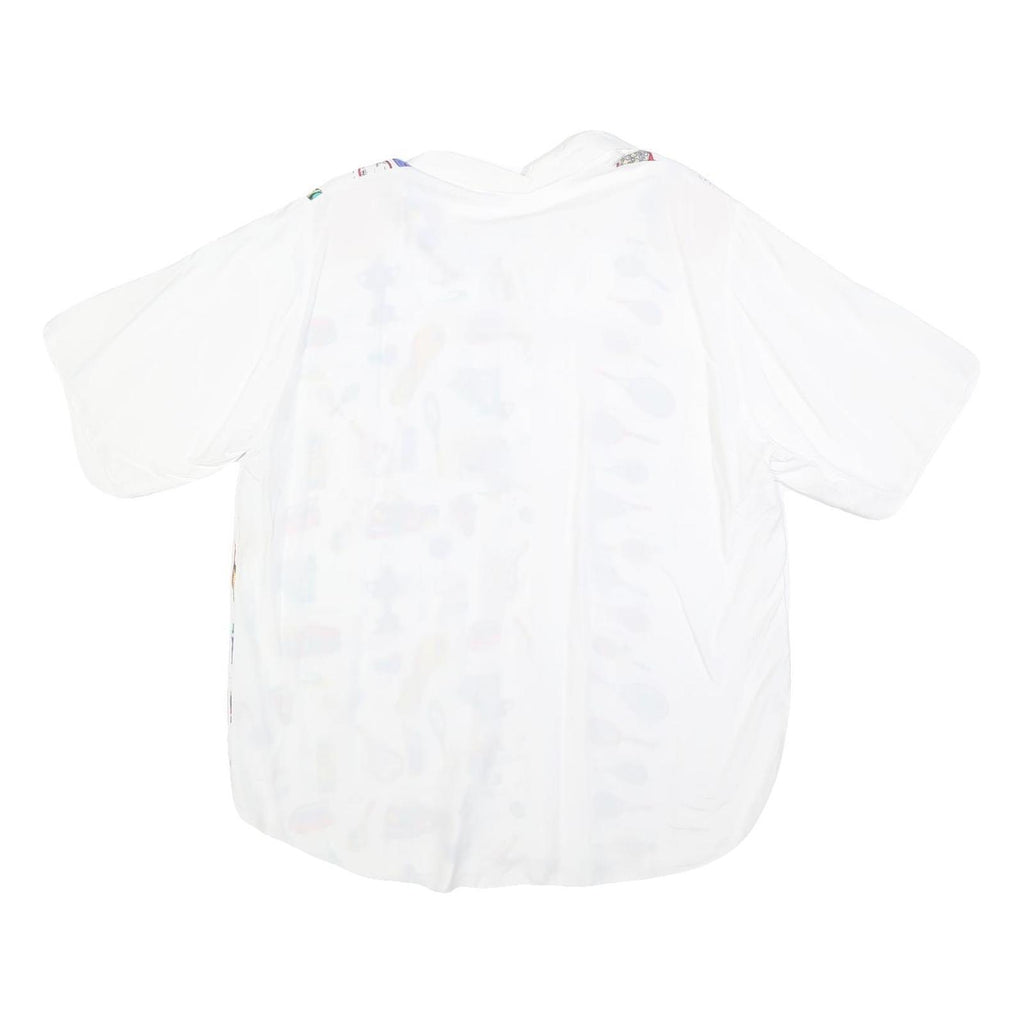 CLOCKHOUSE Womens White Printed Shirt S Polyester Blend Casual Short Sleeve