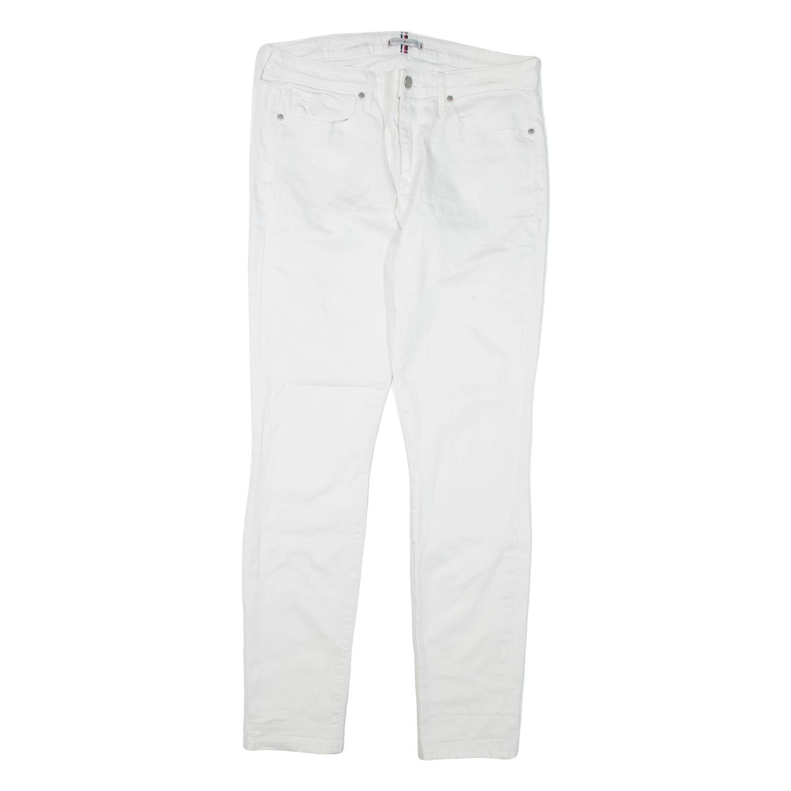 TOMMY HILFIGER Womens Jeans White Regular Skinny W30 L31
