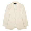 SAG HARBOR Womens White Wool Blazer Jacket L Button Closure Plain Classic Fit