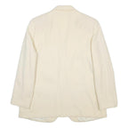 SAG HARBOR Womens White Wool Blazer Jacket L Button Closure Plain Classic Fit