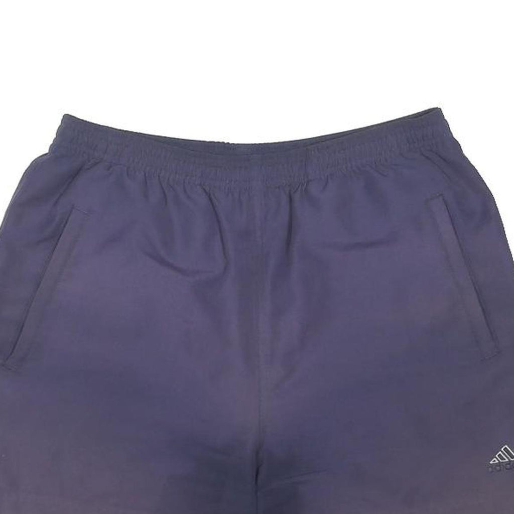 ADIDAS Womens Shorts Blue Casual Plain UK 12 W28 Comfortable Polyester Blend