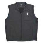 ADIDAS Mens Black Outdoor Jacket L Polyester Blend Plain Zip Sleeveless