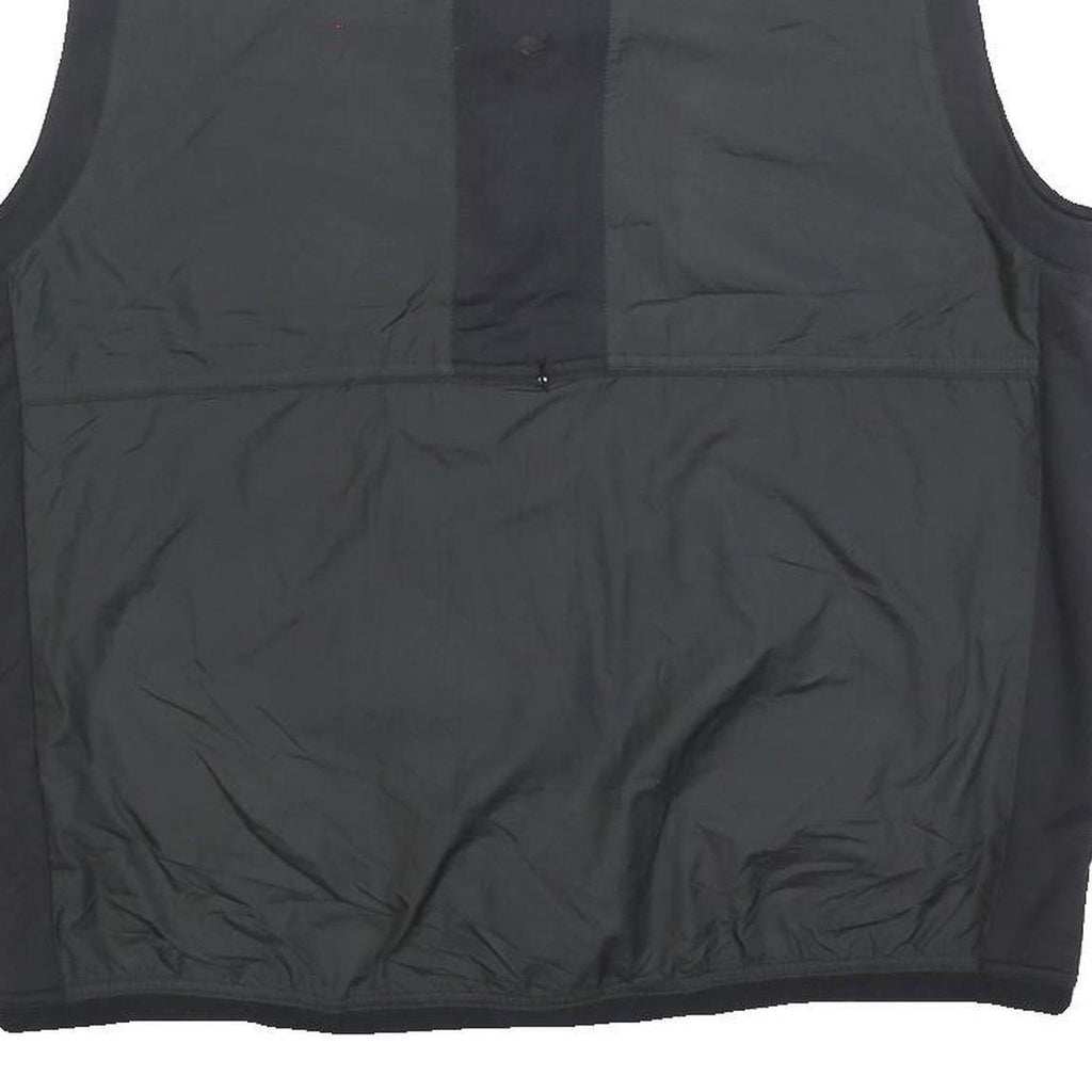 ADIDAS Mens Black Outdoor Jacket L Polyester Blend Plain Zip Sleeveless