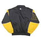 STARTER 90s Mens Black & Yellow Iowa Hawks Script Zip Jacket M Polyester Blend