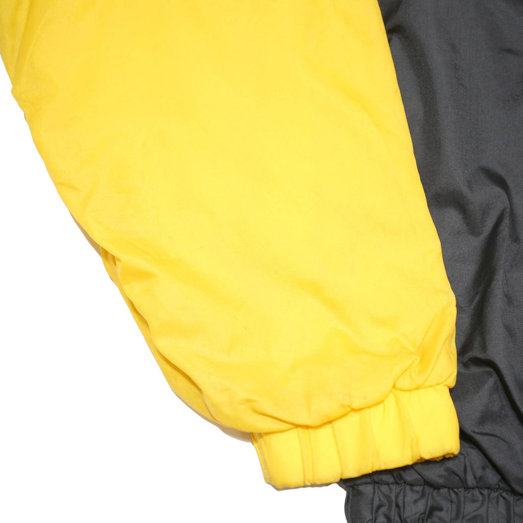 STARTER 90s Mens Black & Yellow Iowa Hawks Script Zip Jacket M Polyester Blend