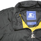 STARTER 90s Mens Black & Yellow Iowa Hawks Script Zip Jacket M Polyester Blend
