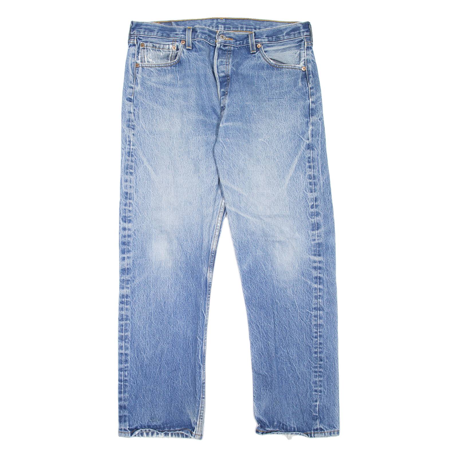 LEVI'S 501 Jeans Mens Blue Regular Straight Stone Wash W34 L29