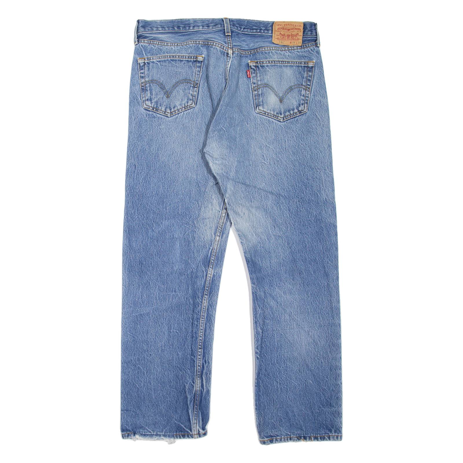 LEVI'S 501 Jeans Mens Blue Regular Straight Stone Wash W34 L29