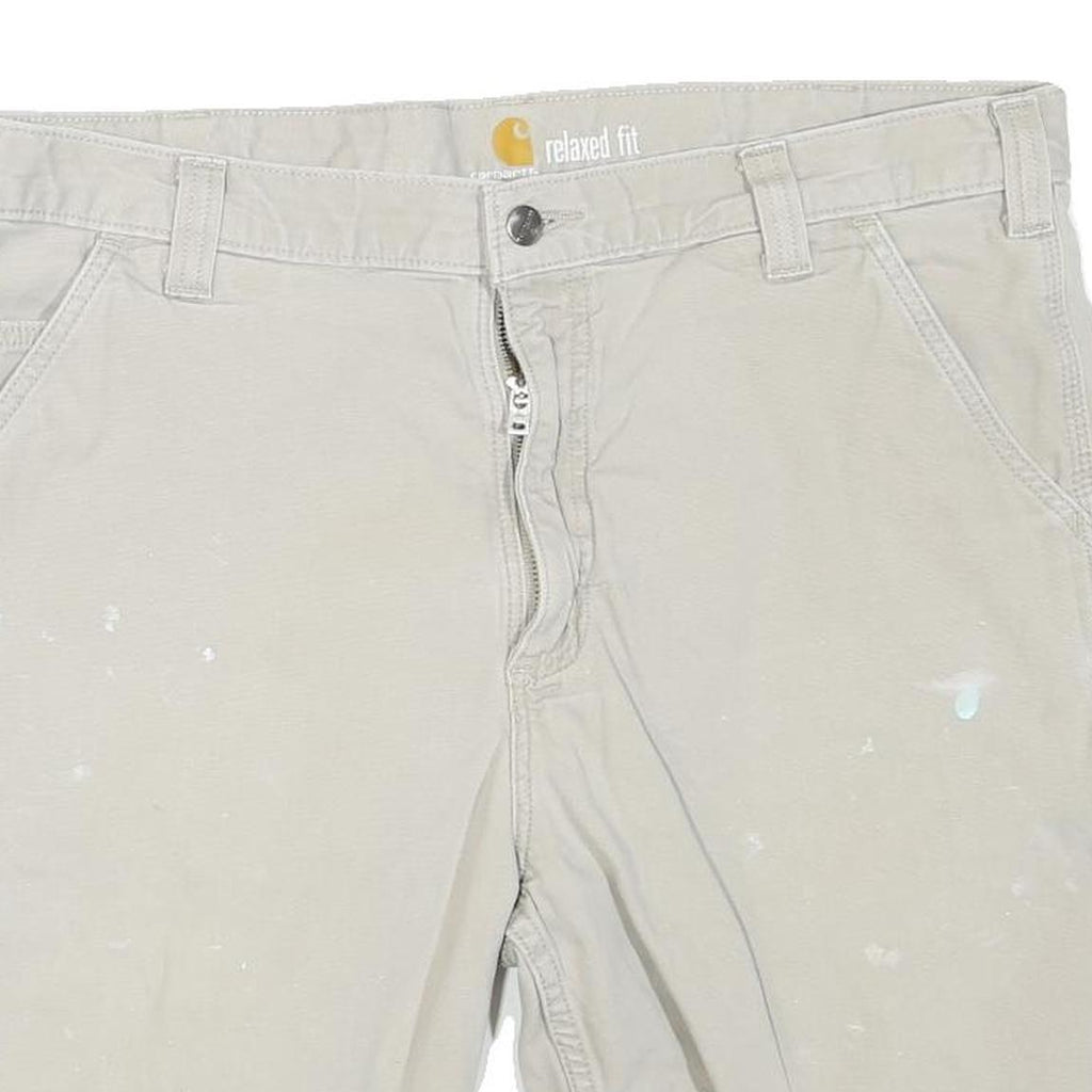CARHARTT Mens Shorts Beige Relaxed Fit XL W38 Cotton Blend Workwear Casual