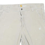 CARHARTT Mens Shorts Beige Relaxed Fit XL W38 Cotton Blend Workwear Casual