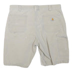 CARHARTT Mens Shorts Beige Relaxed Fit XL W38 Cotton Blend Workwear Casual